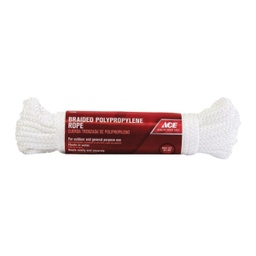 Rope Nylon Solid Braided 5Mm X 30M (3-16In X 100Ft), Light Load White Ace.