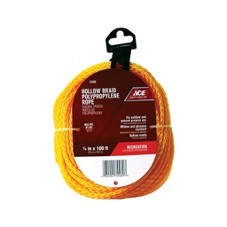 Rope Braided Poly 6Mm X 30M (1-4In X 100Ft), Medium Load Yellow Ace