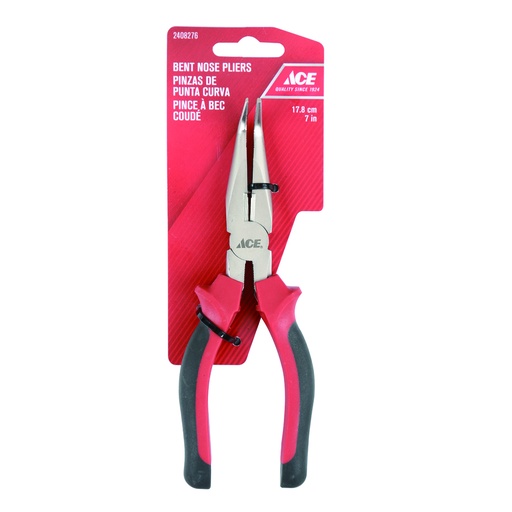 Bent Nose Pliers 18Cm (7In) Tpr Grip Handle.