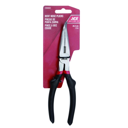 Bent Nose Pliers 20Cm (8In) Vinyl Grip Handle Ace.