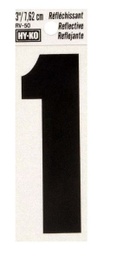 Reflective 1 House Number 3In (7.6Cm) Vinyl W