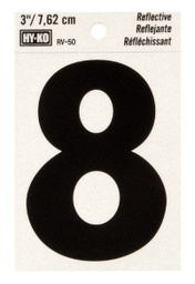 Reflective 8 House Number 3In (7.6Cm) Vinyl W
