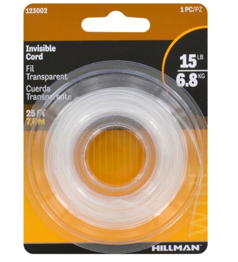 Hillman 25 ft. L Plastic 18 Ga. Invisible Cord.