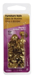 Hillman 4.88 in. Furniture Brass-Plated Brass Nail Hammered