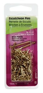 Hillman 18 Ga. x 5/8 in. L Brass-Plated Steel Escutcheon Pins 1 pk 1.5 oz.