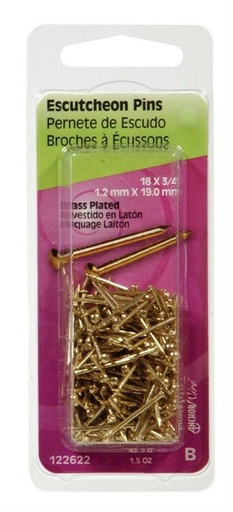 Hillman 14 Ga. x 3/4 in. L Brass-Plated Steel Escutcheon Pins 1 pk 1.5 oz.