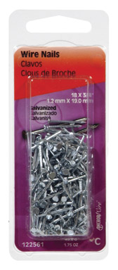Hillman 1 in. Wire Galvanized Steel Nail Flat