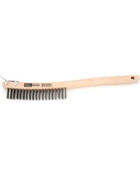 Curved Handle Wire Brush With Scraper, 13 3-4In X 1In (34.9Cm X 25.4Mm) Carbon Steel Ace.