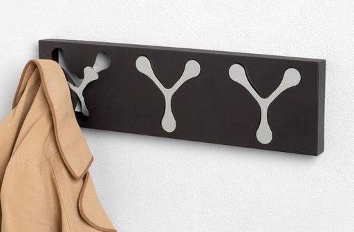 Ariel Wallmount 3 Hook Rack Black And Chrome