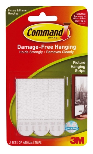 Command White Foam 6 pk Picture Hanging Strips.