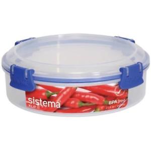 Food Container Klip It Round 640Ml, (21.6Oz) Bpa Free Sistema