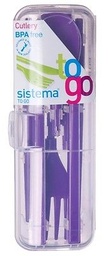 Cutlery To Go Set 15.5Cm X 5.5Cm X 2.7Cm, (6In X 2In X 1In) Bpa Free Sistema