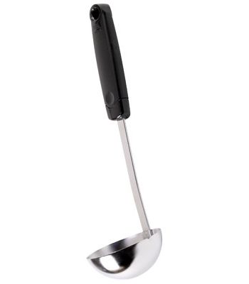 Ladle Chr-Blk Handle 12".