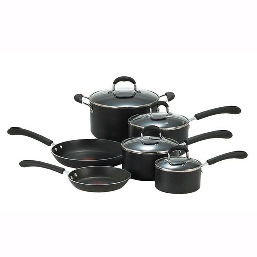 T-Fal, Professional Aluminum/Stainless Steel Cookware Set Black
