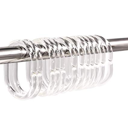 Shower Curtain Rings 12Pk Clear Plastic Smart