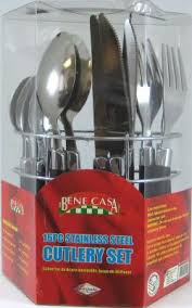 Bene Casa Flatware Set 16 Stainless Steel Clear 16