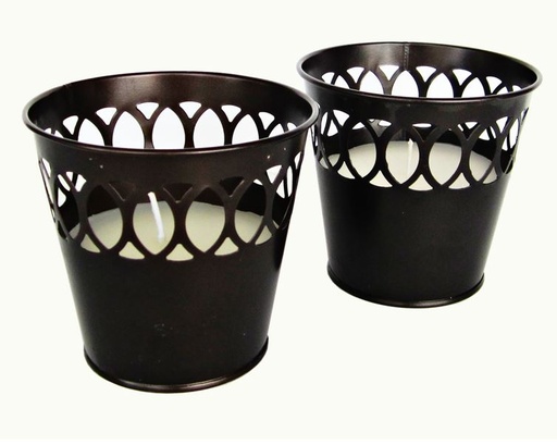 Citronella Candle Twin Pack 4.5Oz, Die Cut Pail Bronze Patio Essentials