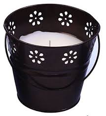 Citronella Candle 18Oz Metal Die Cut Bucket, Bronze Patio Essentials