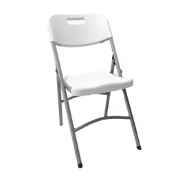Blow Molded Folding Chair White Plastic.