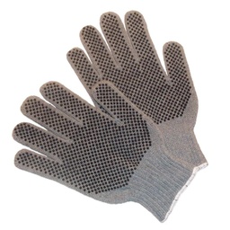 Gloves Cotton Pvc Dots Black Grey One Size Fi