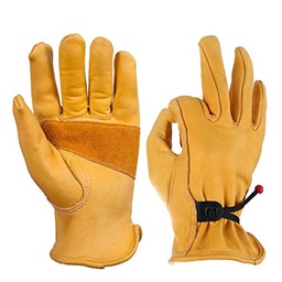 Gloves Split Cowhide With Elestic Wrist Large