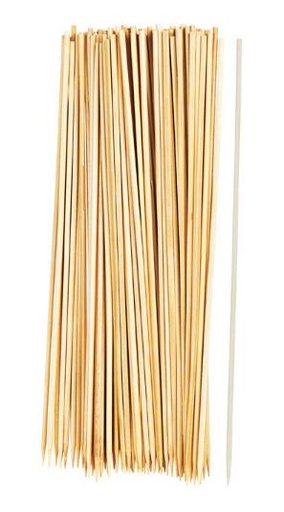 Skewers 25.40Cm (10In) Pack Of 100 Bamboo Gri