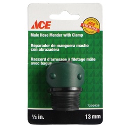 Hose Clamp 1.27Cm (.5In) Male Plastic Green Black Ace