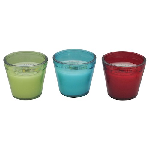 Citronella Candle Painted Glass Holder Dia 13