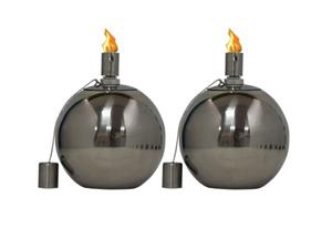 PATIO ESSENTIALS Torch 15cm X 18Cm High Silver Patio.