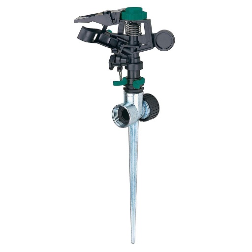 Sprinkler Poly Impulse With Metal Spike, Large Coverage Plastic Handle Black Silver Yellow Ace