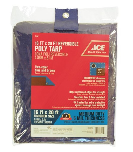 Poly Tarp Light Blue 16Ft X 20Ft (4.87M X 6.1M) 3.5Ml 82G Home Plus