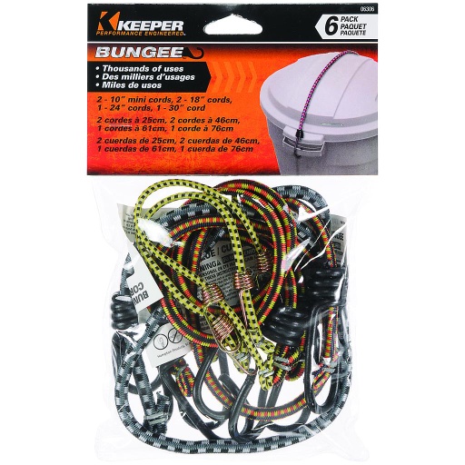 Multi-Pack 6 Pieces Bungee Cord Polypropylene