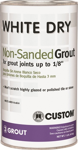 Tile Grout Dry White 1Lb