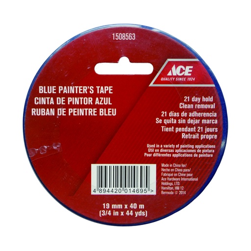Blue Painters Tape 19Mm X 40M (3-4In X 44Yds) Ace