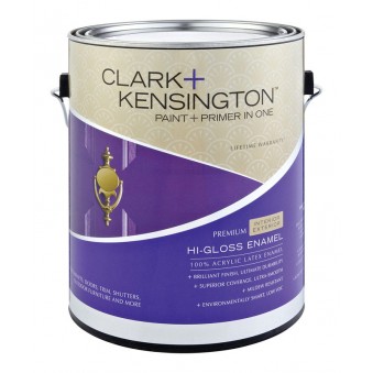 Ace Clark+Kensington. High-Gloss Canary Yellow Acrylic Latex Paint and Primer Indoor/Outdoor 1 gal.