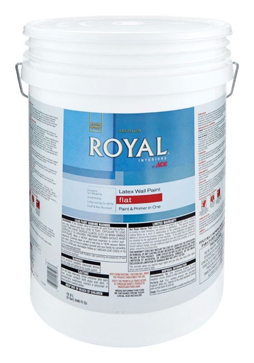 Ace, Royal Flat Ultra White Vinyl Acetate/Ethylene Paint Indoor 5 gal.
