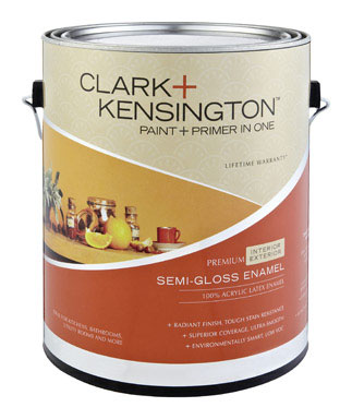 Ace Clark+Kensington, Semi-Gloss Red Acrylic Latex Paint and Primer Indoor and Outdoor 1 gal.