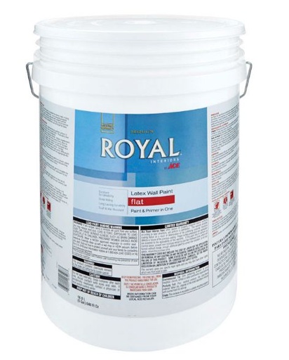 Ace, Royal Flat Midtone Hi-Hide Base Vinyl Acetate/Ethylene Paint Indoor 5 gal.