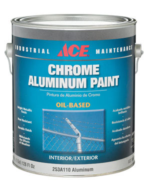 Ace Gloss Chrome Aluminum, Oil-Based Metallic Finish Paint 128 oz