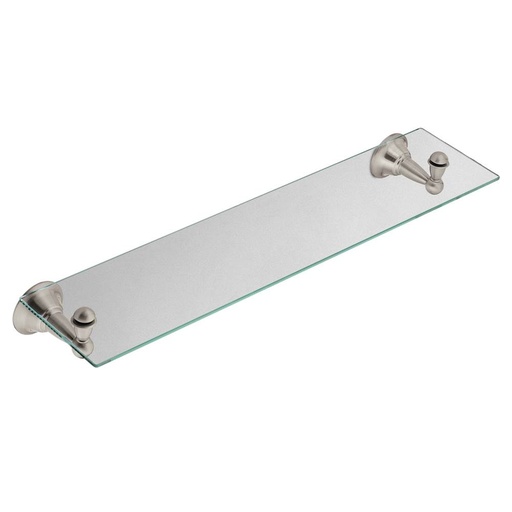 Moen Sage, Bathroom Shelf 3.1 in. H x 5.5 in. W x 22.3 in. L Brushed Nickel Die Cast Zinc and Gla