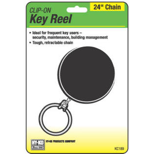 Key Reel Clipon Blk 24"