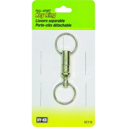 Hy-Ko 2GO 7/8 in. Dia. Metal Silver Pull-Apart Key Ring