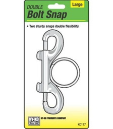 Hy-Ko 2GO 1-1/8 in. Dia. Steel Silver Double-Bolt Snap with Split Ring Key Ring