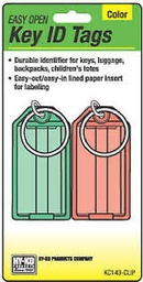 Hy-Ko 2GO 7/8 in. Dia. Plastic Clear Split Ring Key Tag