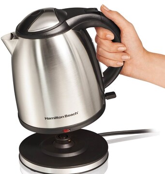 Hamilton Beach Cordless Electric Kettle - 1 Liter - Silver Stainless Steel