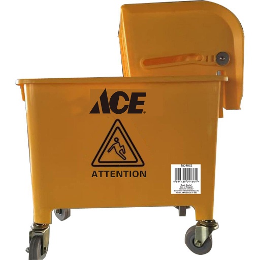 Mop Bucket And Wringer Combo Yellow19L (5Gal) Pp Ace