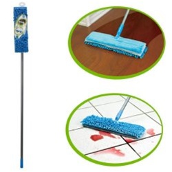 Flip Flop Mop 85.1Cm - 152.4Cm, (33.5In - 60In) Steel Handle Chenille Microfiber Head Evriholder