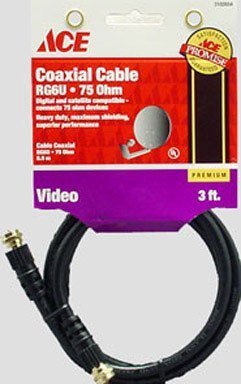 Rg6 Coax 3Ft (91.44Cm) Black Ace.
