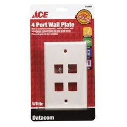 Port 4 Wall Plate White Ace