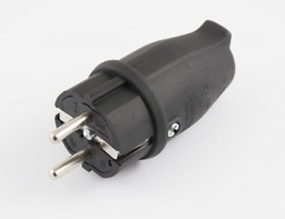 Rubber Black Straight Plug 16-200/250V